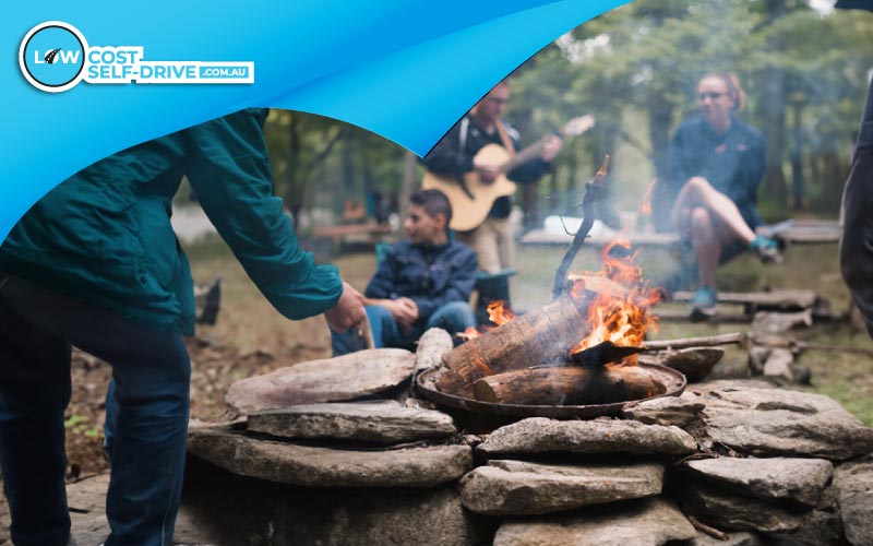 thumbnail man setting up camp with his kids, camping trip, Self-Driving Adventure for Spring and Summer